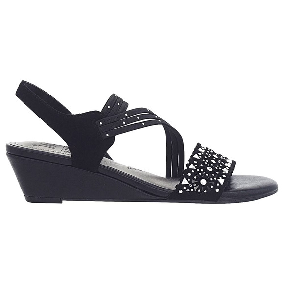 Impo Gatrina Women's Memory Foam Stretch Wedge Sandals, Black Size 8.5M - Picture 2 of 7